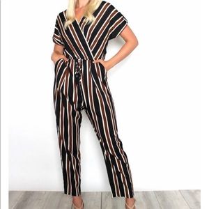 Brown/white/black Jumpsuit